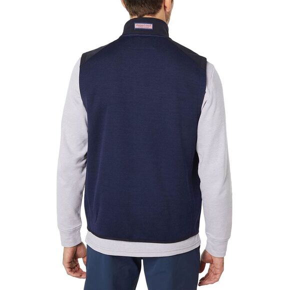 Vineyard Vines Mens Mountain Sweater Fleece Vest Small Vineyard Navy - NWT $128 - Picture 3 of 7